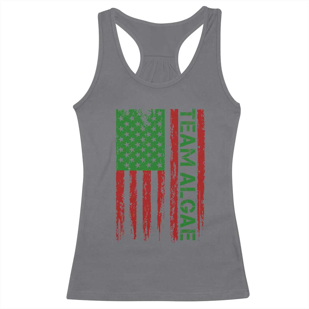 Team Algae Racerback Tank Top Funny Make Algae Great Again American Flag Political Meme