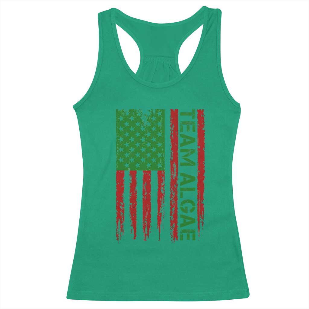 Team Algae Racerback Tank Top Funny Make Algae Great Again American Flag Political Meme