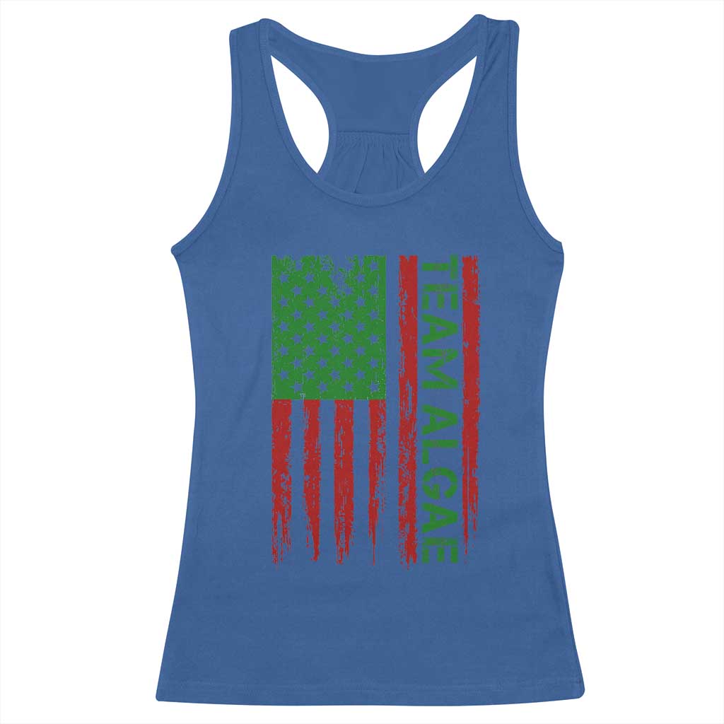 Team Algae Racerback Tank Top Funny Make Algae Great Again American Flag Political Meme