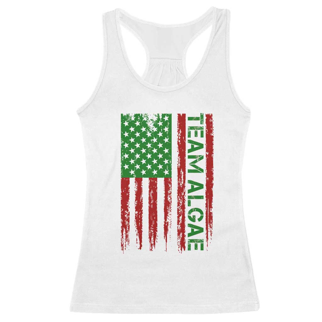 Team Algae Racerback Tank Top Funny Make Algae Great Again American Flag Political Meme