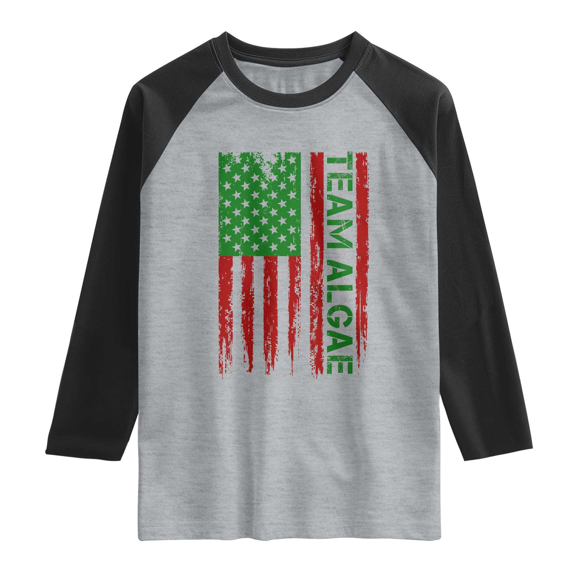Team Algae Raglan Shirt Funny Make Algae Great Again American Flag Political Meme