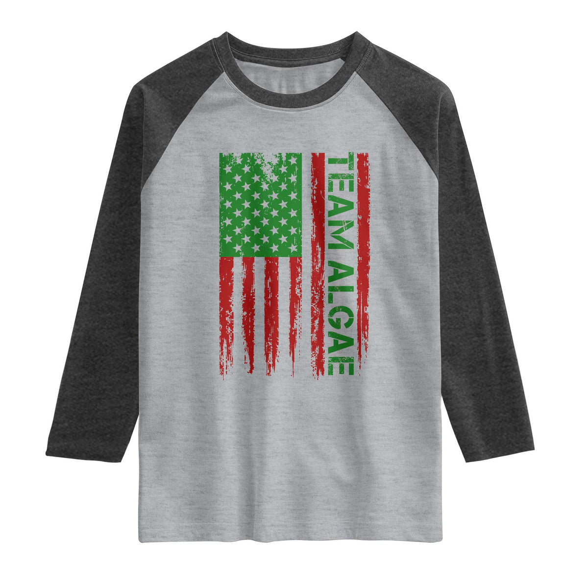 Team Algae Raglan Shirt Funny Make Algae Great Again American Flag Political Meme