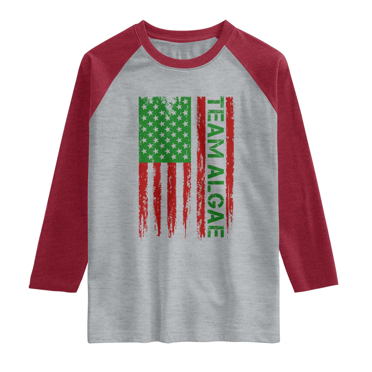 Team Algae Raglan Shirt Funny Make Algae Great Again American Flag Political Meme