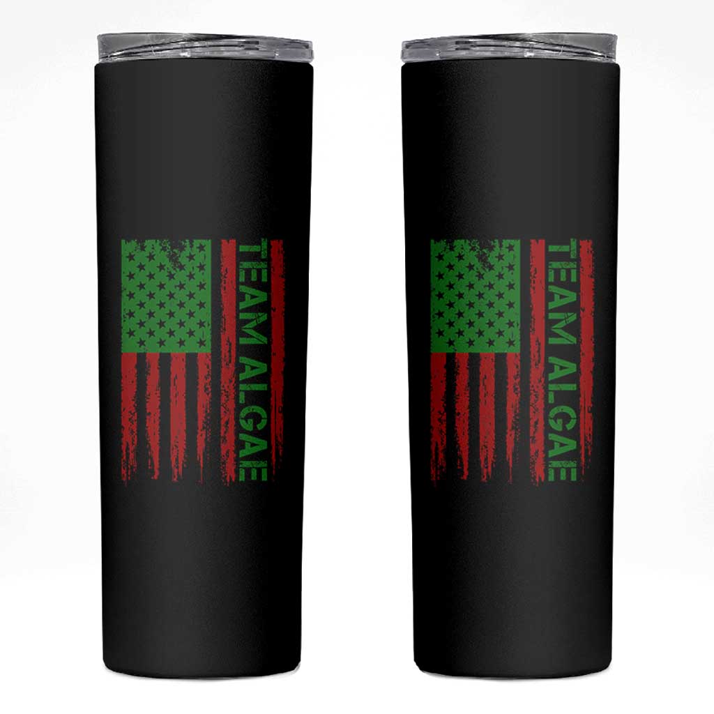 Team Algae Skinny Tumbler Funny Make Algae Great Again American Flag Political Meme