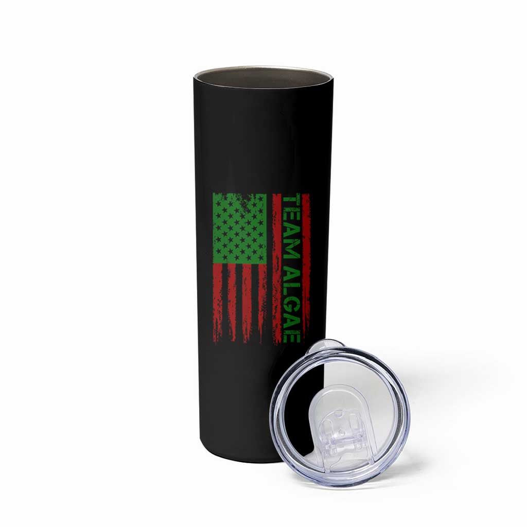 Team Algae Skinny Tumbler Funny Make Algae Great Again American Flag Political Meme