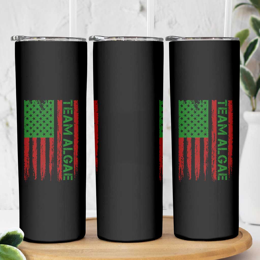 Team Algae Skinny Tumbler Funny Make Algae Great Again American Flag Political Meme