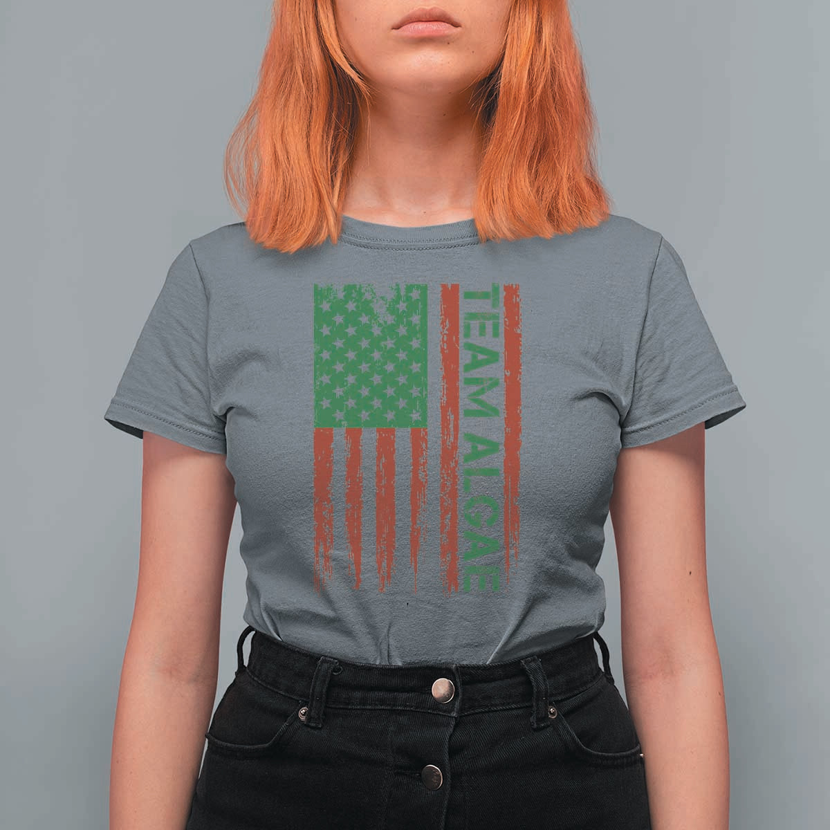Team Algae T Shirt For Women Funny Make Algae Great Again American Flag Political Meme