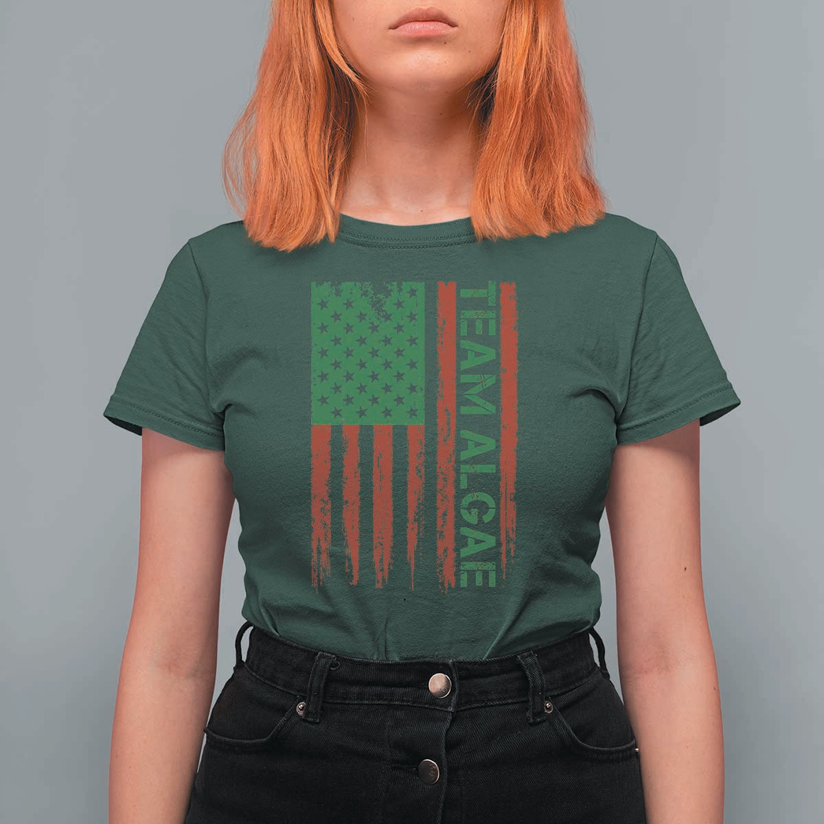 Team Algae T Shirt For Women Funny Make Algae Great Again American Flag Political Meme