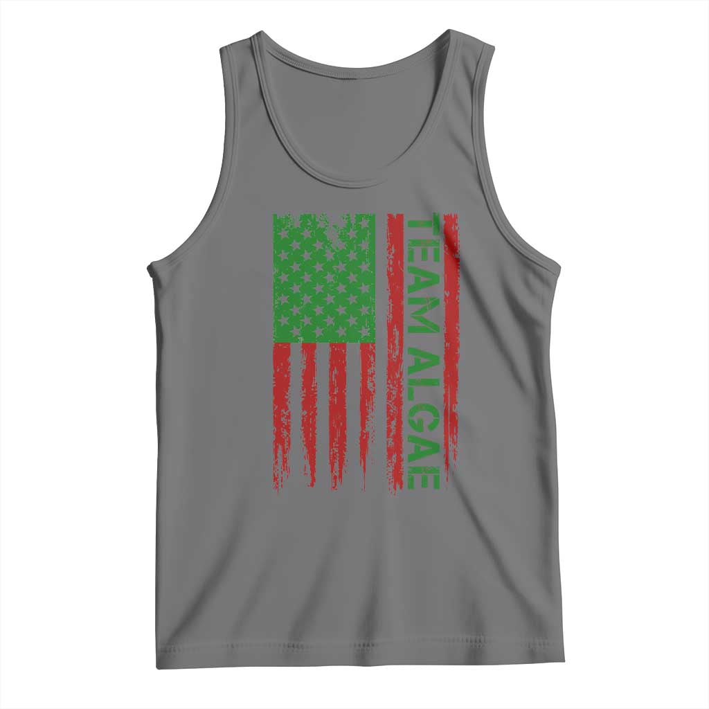 Team Algae Tank Top Funny Make Algae Great Again American Flag Political Meme