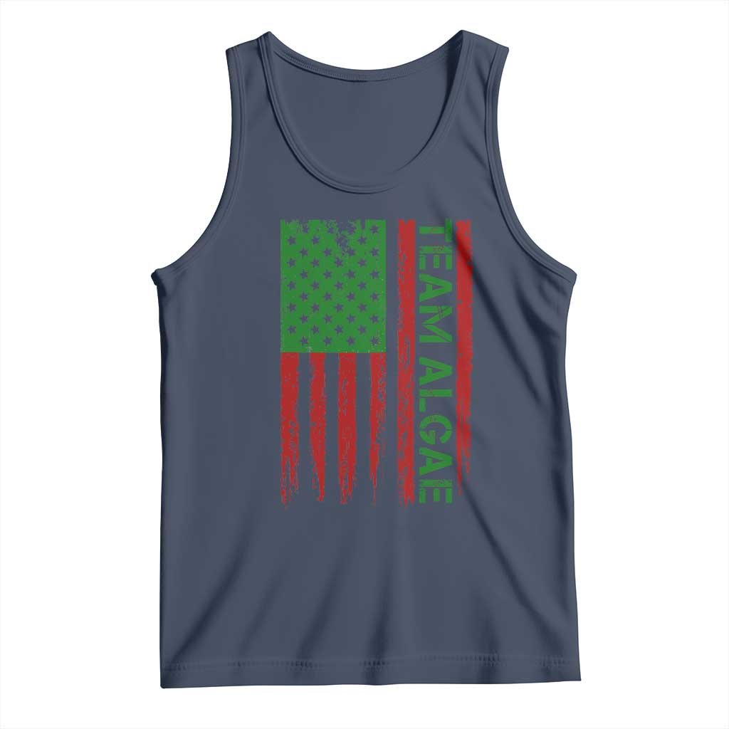Team Algae Tank Top Funny Make Algae Great Again American Flag Political Meme