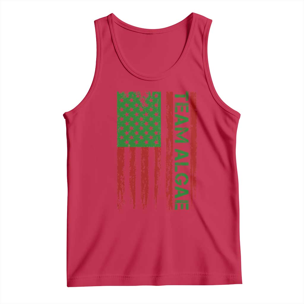 Team Algae Tank Top Funny Make Algae Great Again American Flag Political Meme