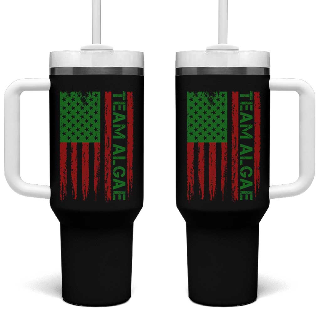 Team Algae Tumbler With Handle Funny Make Algae Great Again American Flag Political Meme