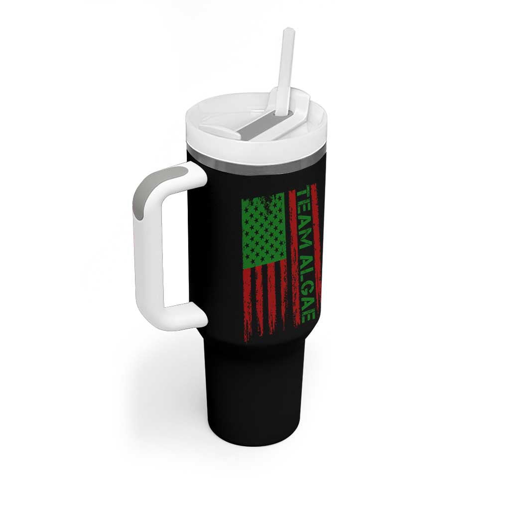 Team Algae Tumbler With Handle Funny Make Algae Great Again American Flag Political Meme