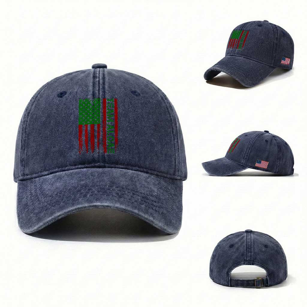 Team Algae Washed Cotton Baseball Cap Funny Make Algae Great Again American Flag Political Meme