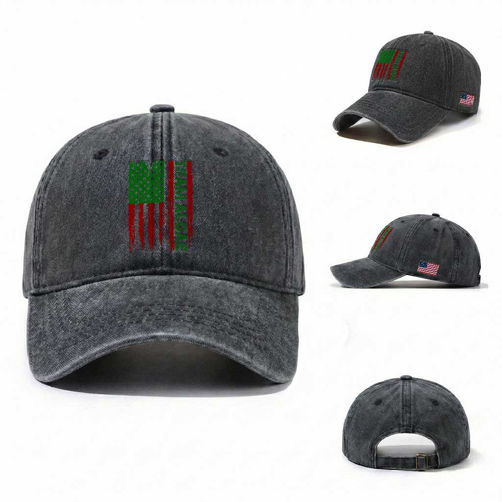 Team Algae Washed Cotton Baseball Cap Funny Make Algae Great Again American Flag Political Meme