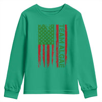 Team Algae Youth Sweatshirt Funny Make Algae Great Again American Flag Political Meme