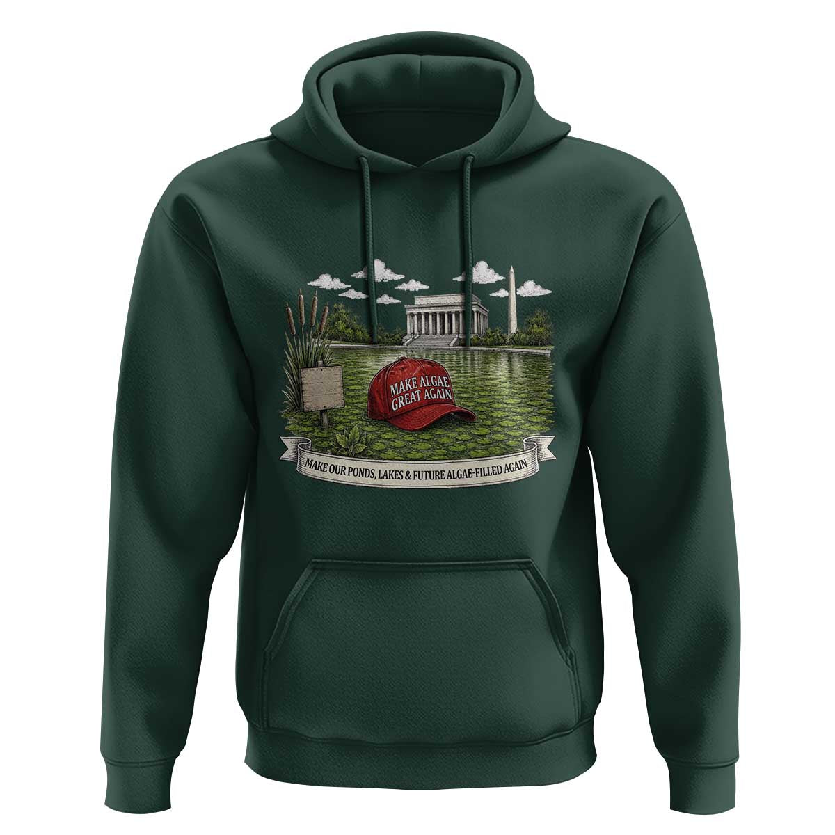 Make Algae Great Again Hoodie Funny Political Satire Humor