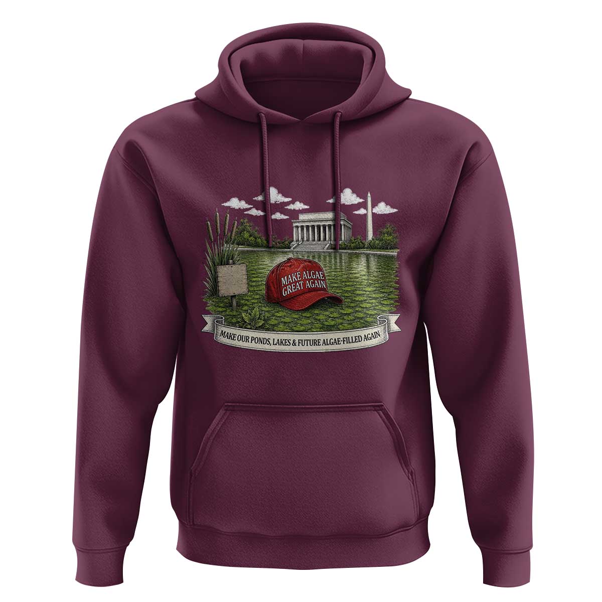 Make Algae Great Again Hoodie Funny Political Satire Humor