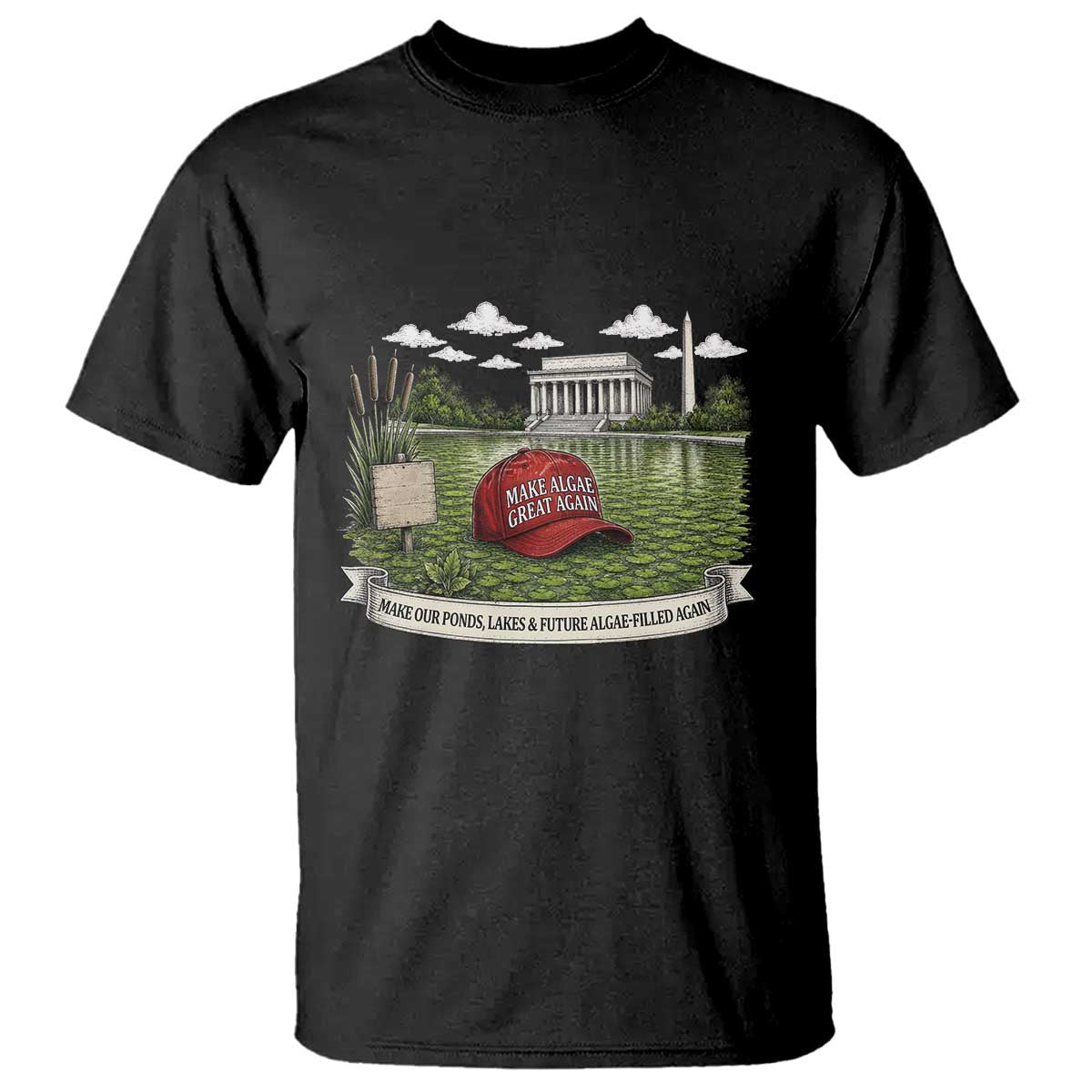 Make Algae Great Again T Shirt Funny Political Satire Humor