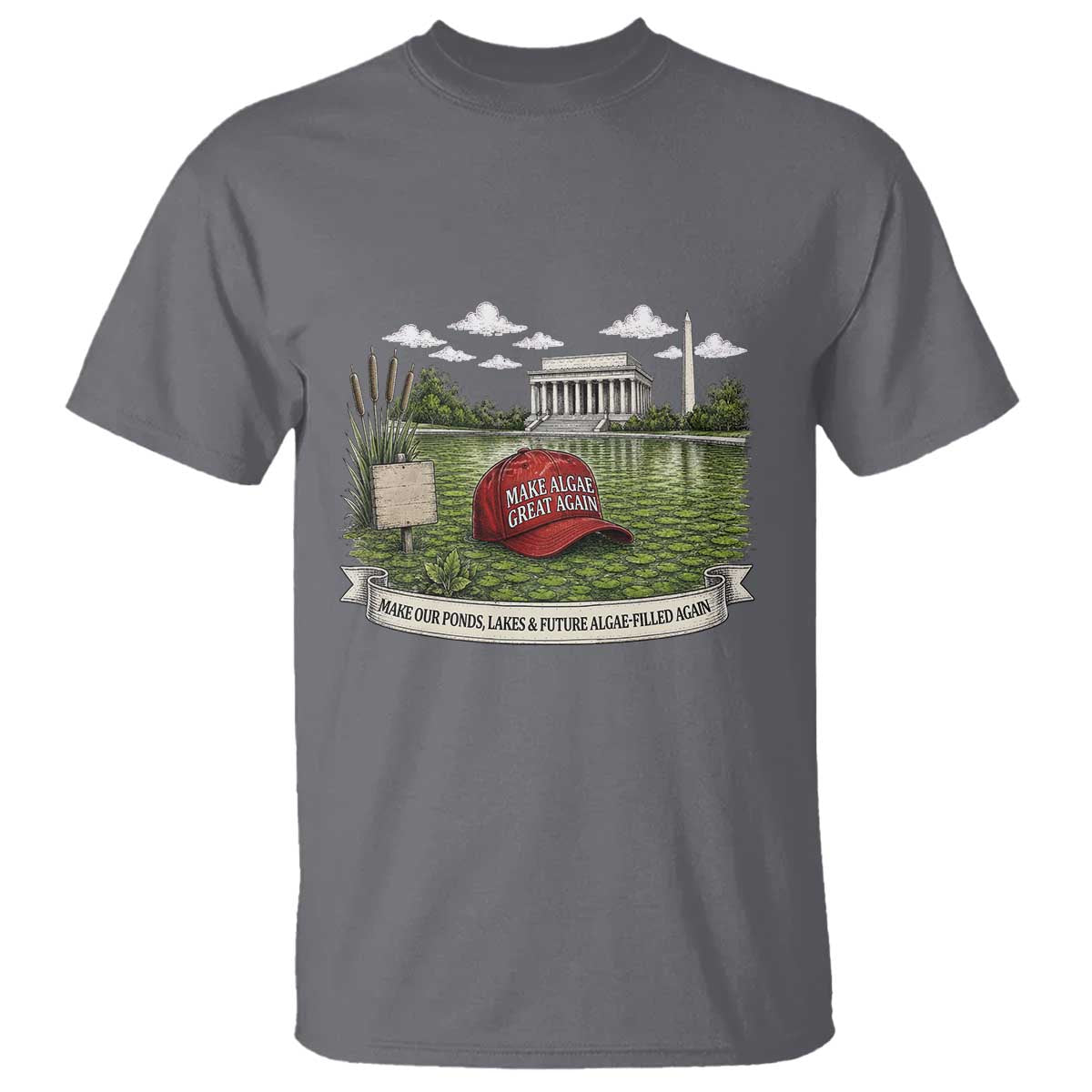 Make Algae Great Again T Shirt Funny Political Satire Humor