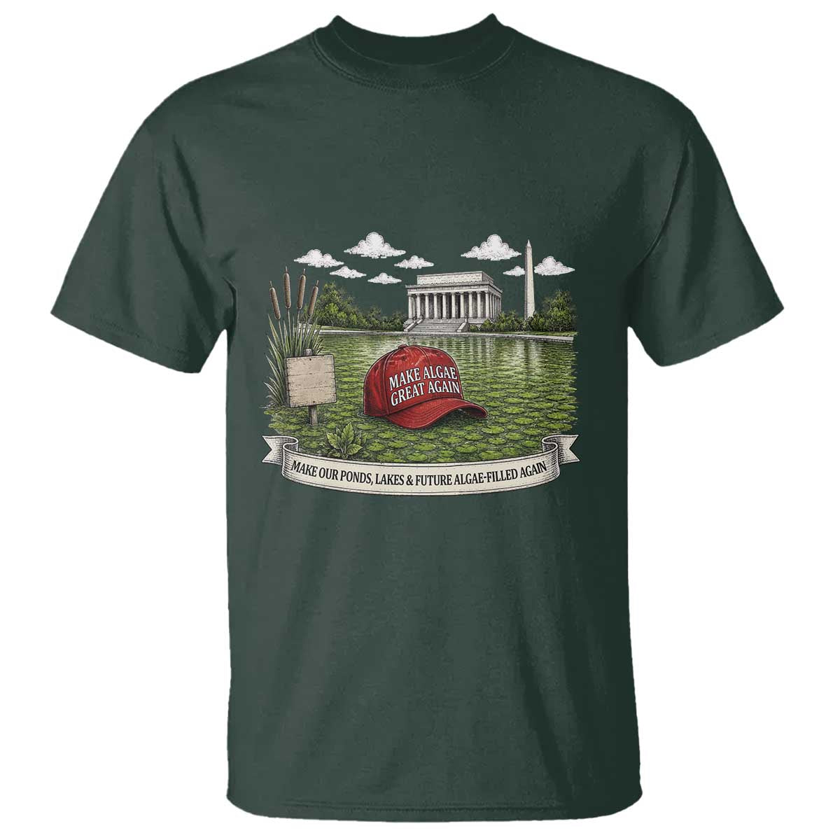 Make Algae Great Again T Shirt Funny Political Satire Humor