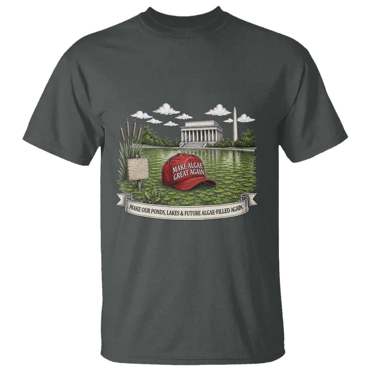 Make Algae Great Again T Shirt Funny Political Satire Humor
