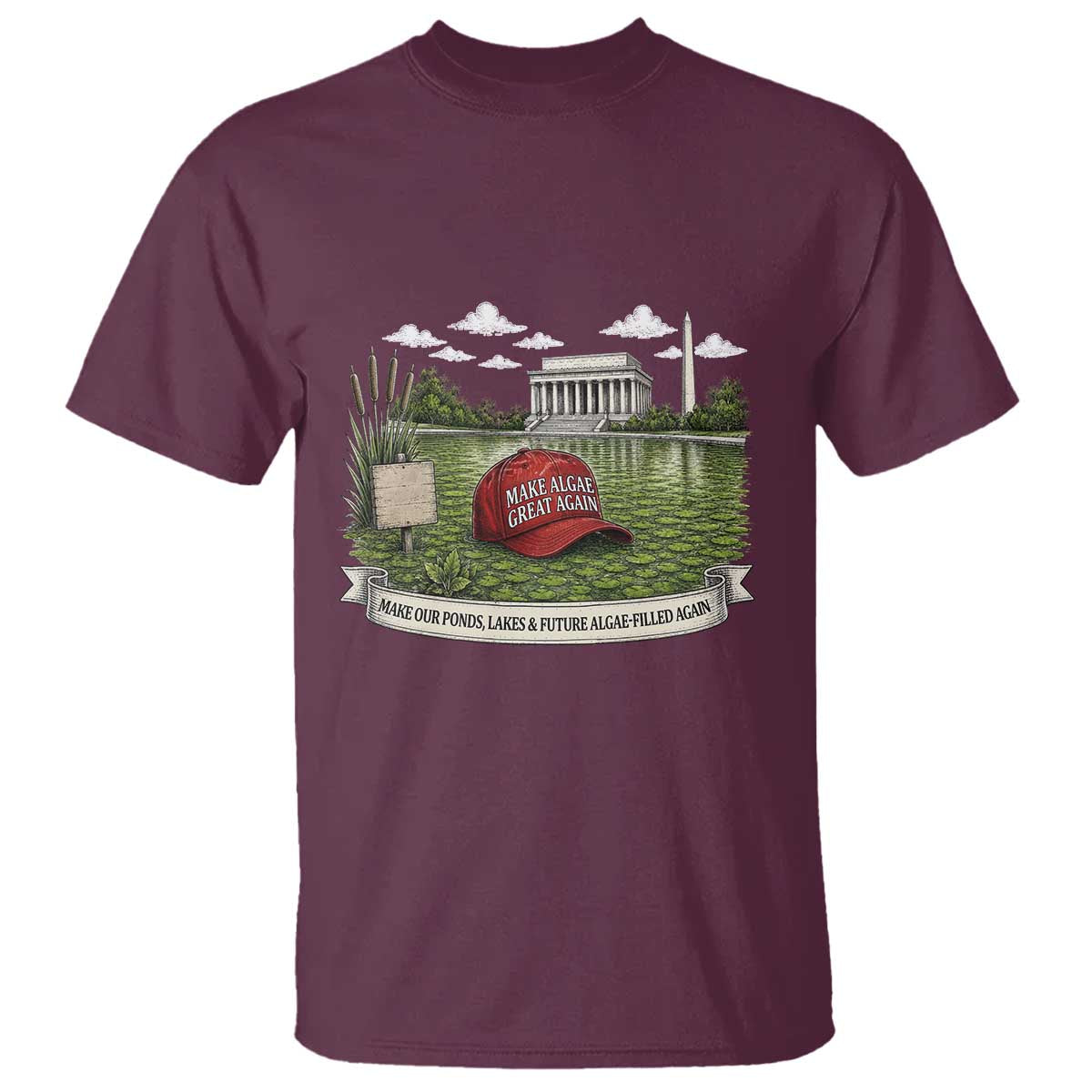 Make Algae Great Again T Shirt Funny Political Satire Humor