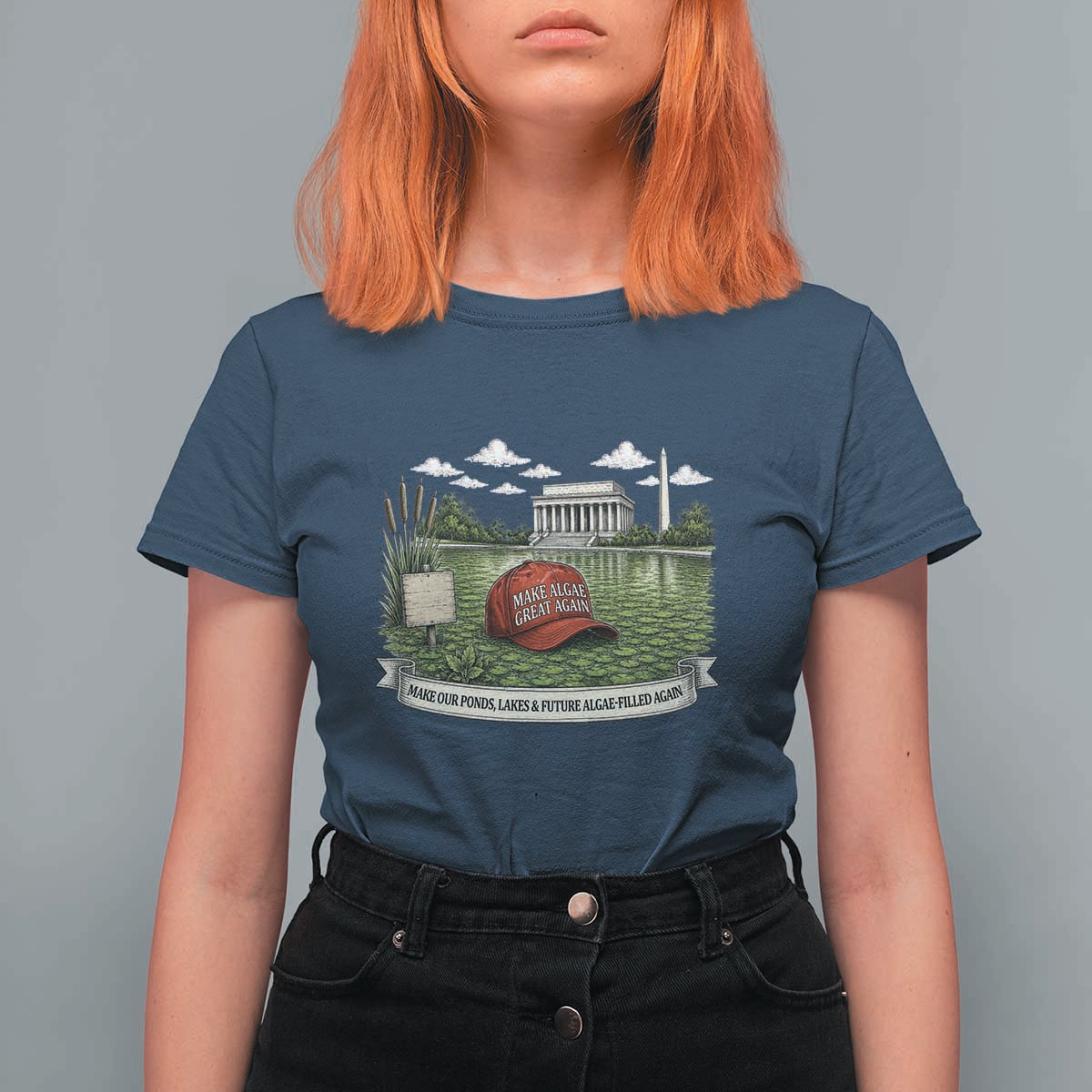 Make Algae Great Again T Shirt For Women Funny Political Satire Humor