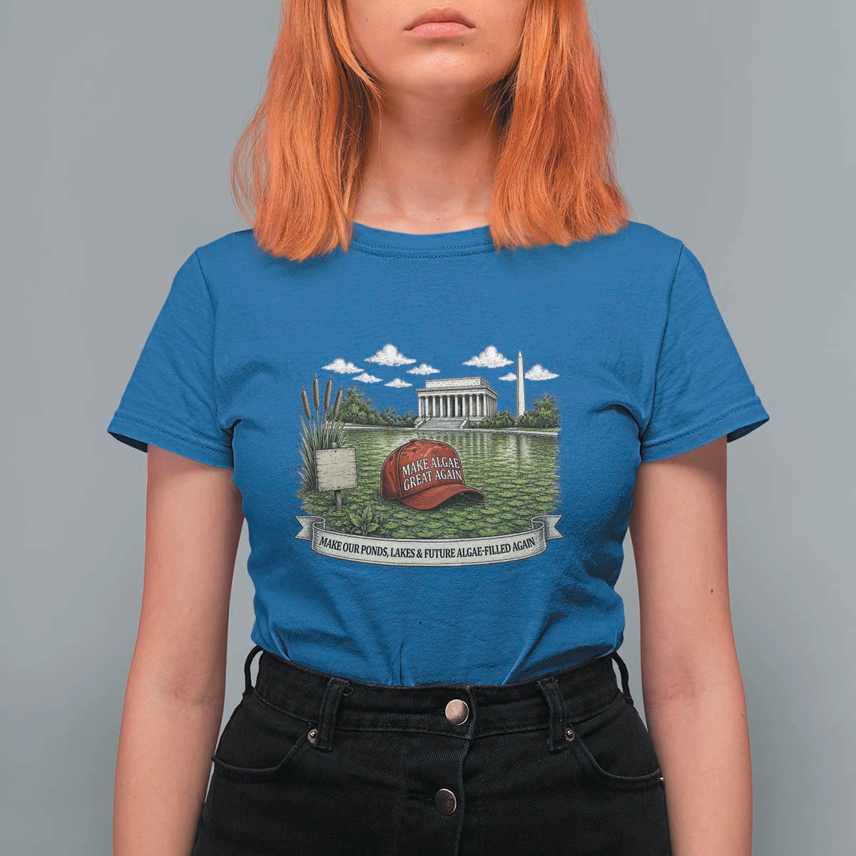 Make Algae Great Again T Shirt For Women Funny Political Satire Humor