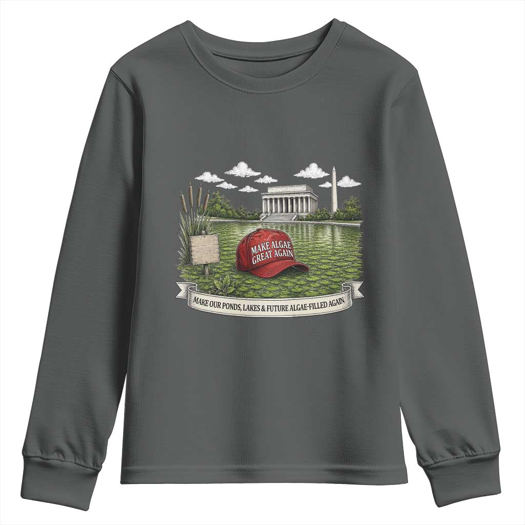 Make Algae Great Again Youth Sweatshirt Funny Political Satire Humor