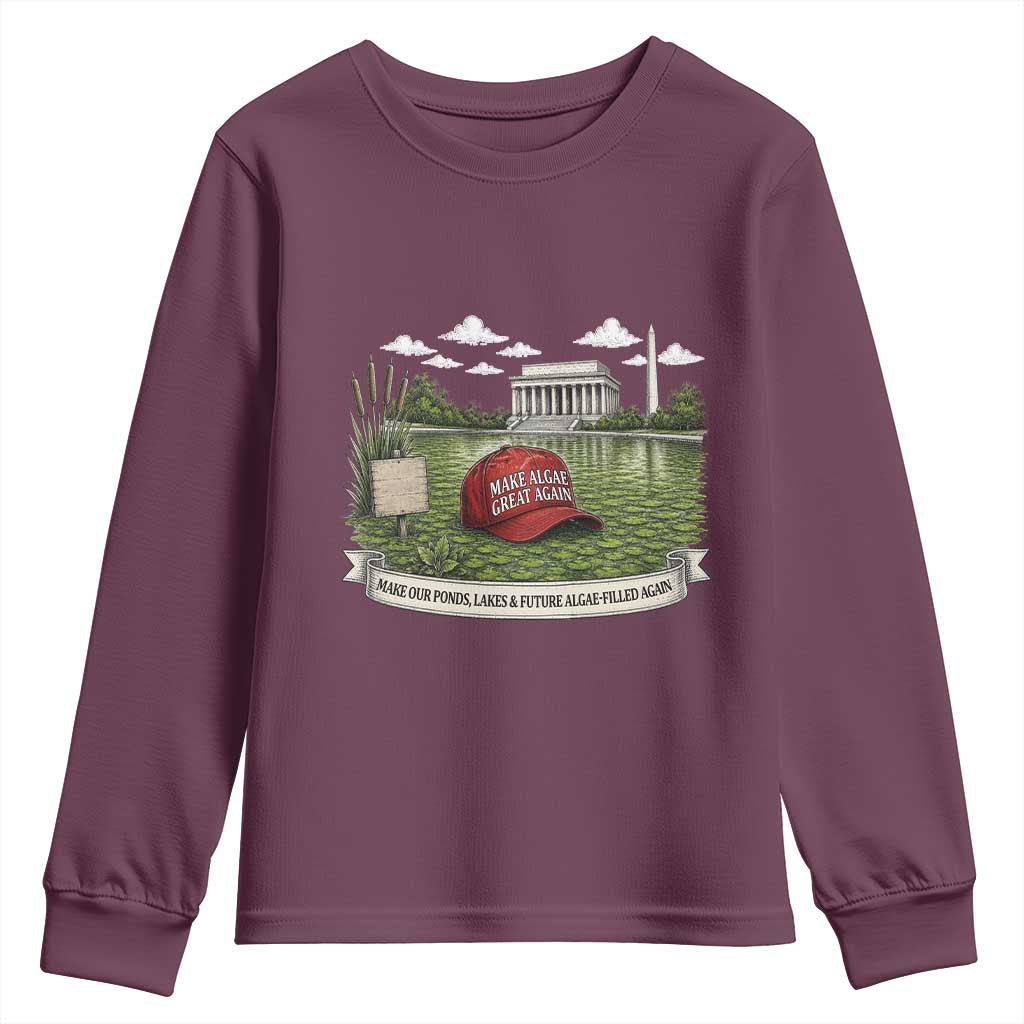 Make Algae Great Again Youth Sweatshirt Funny Political Satire Humor