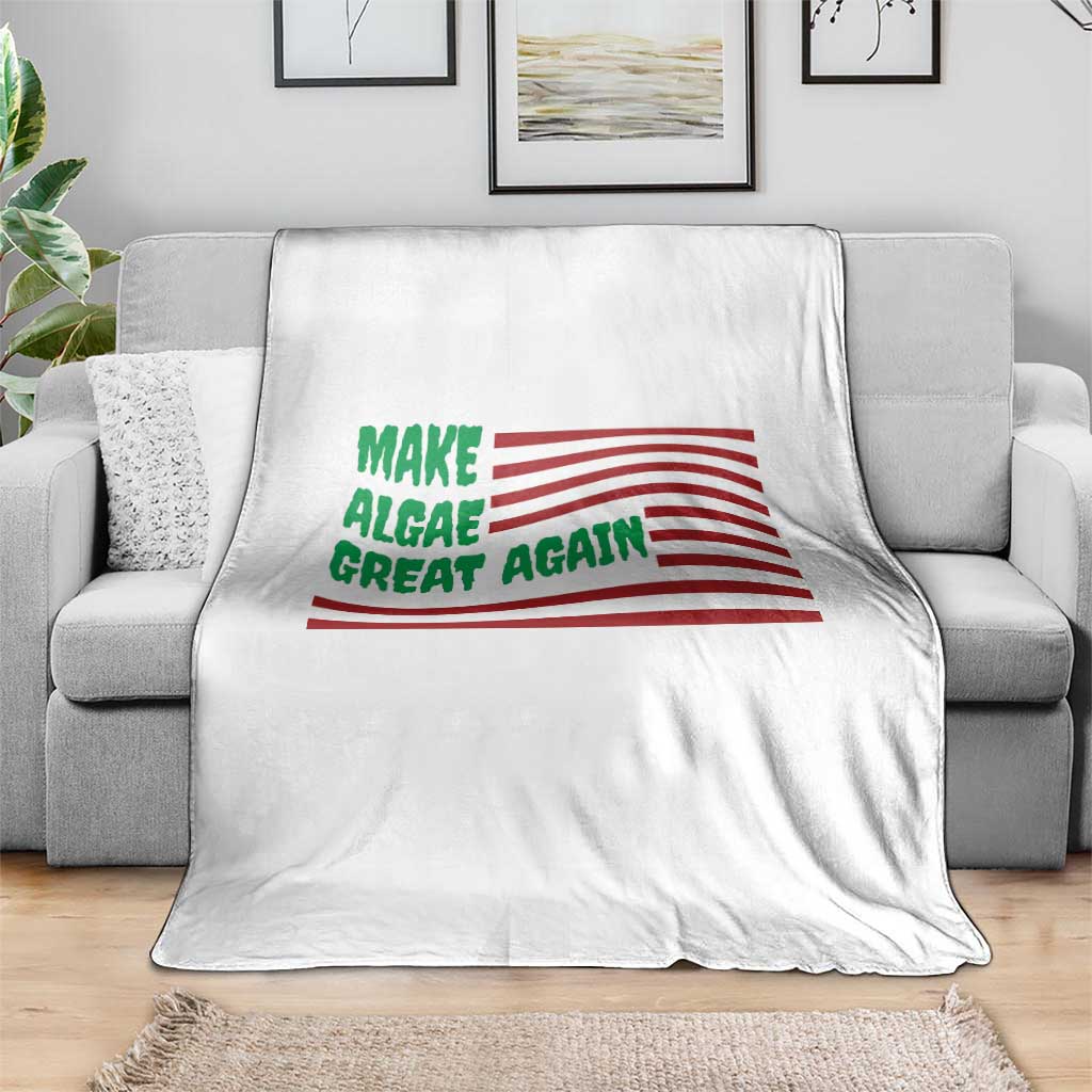 Make Algae Great Again Throw Blanket Funny Political Satire American Flag Meme