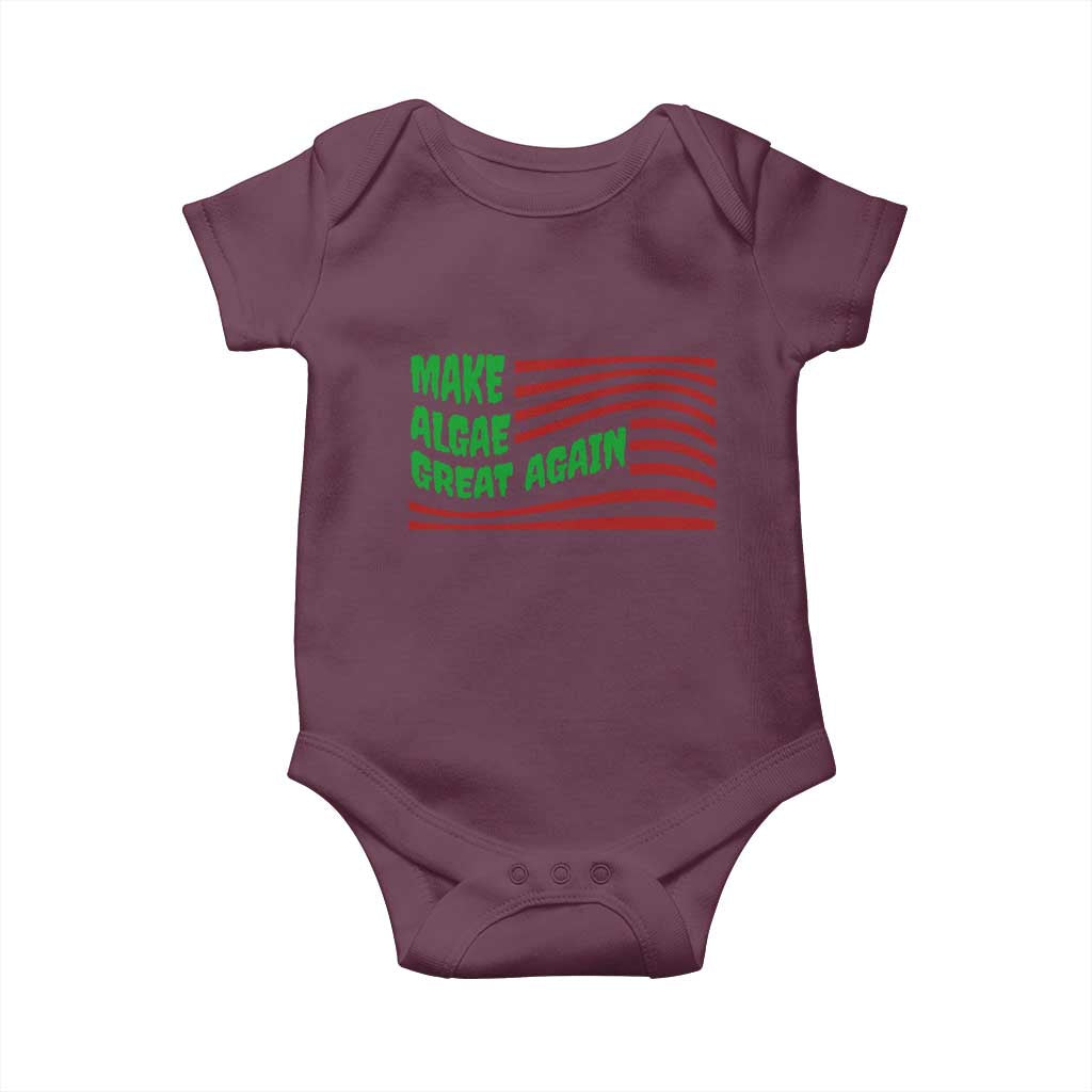 Make Algae Great Again Baby Onesie Funny Political Satire American Flag Meme