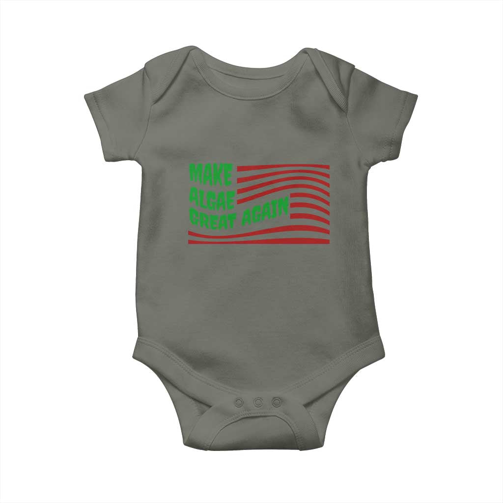 Make Algae Great Again Baby Onesie Funny Political Satire American Flag Meme