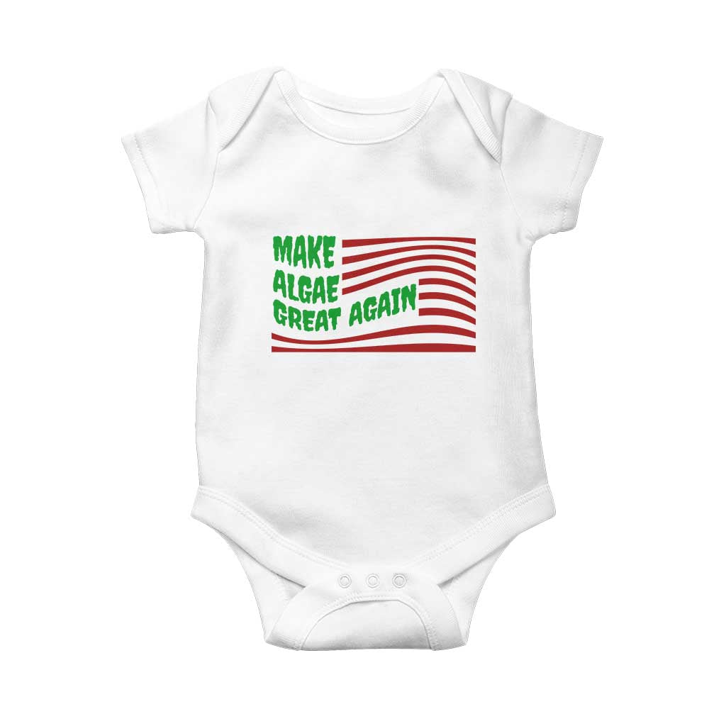 Make Algae Great Again Baby Onesie Funny Political Satire American Flag Meme