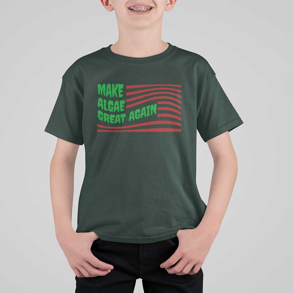 Make Algae Great Again T Shirt For Kid Funny Political Satire American Flag Meme