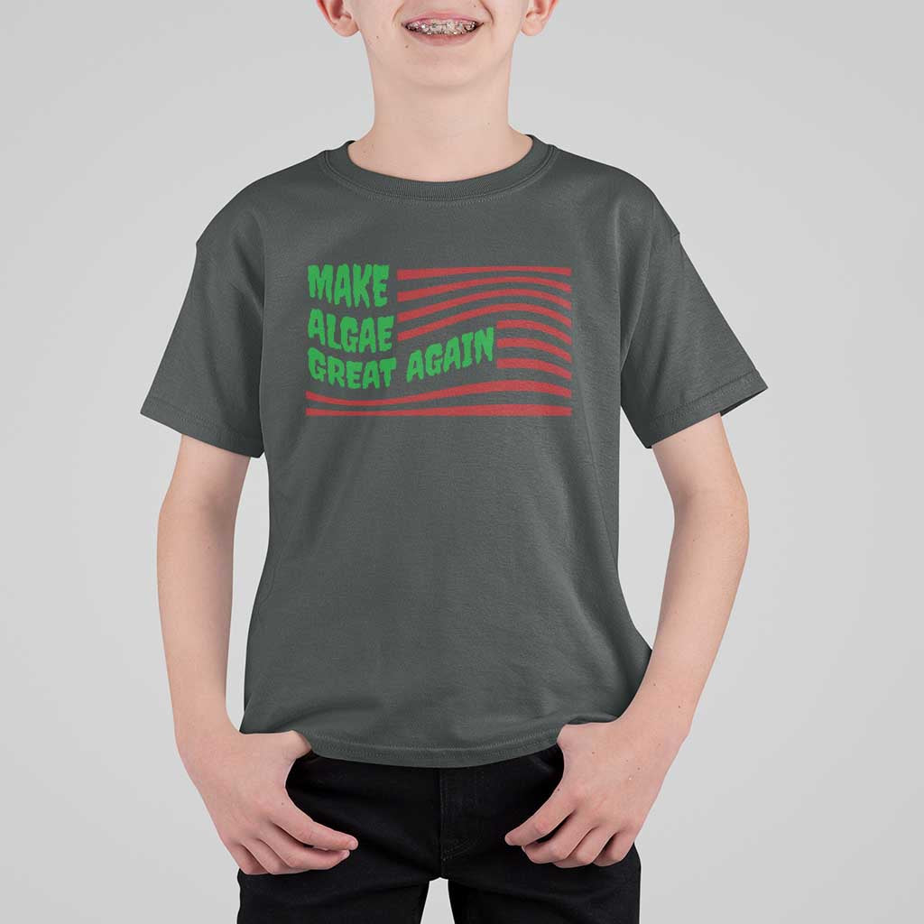 Make Algae Great Again T Shirt For Kid Funny Political Satire American Flag Meme