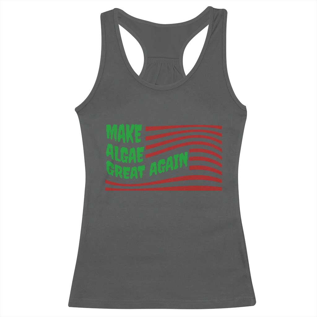 Make Algae Great Again Racerback Tank Top Funny Political Satire American Flag Meme