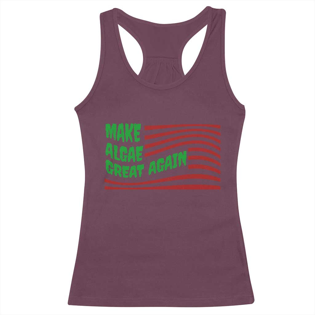 Make Algae Great Again Racerback Tank Top Funny Political Satire American Flag Meme