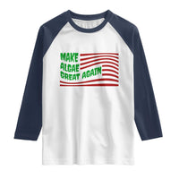 Make Algae Great Again Raglan Shirt Funny Political Satire American Flag Meme