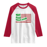 Make Algae Great Again Raglan Shirt Funny Political Satire American Flag Meme