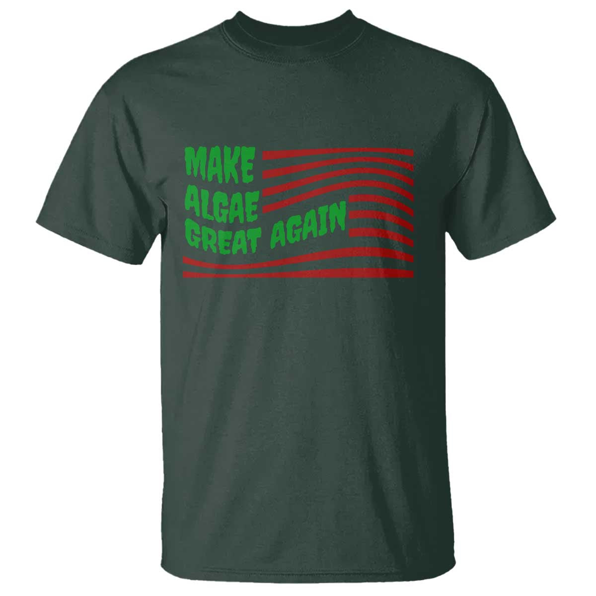 Make Algae Great Again T Shirt Funny Political Satire American Flag Meme