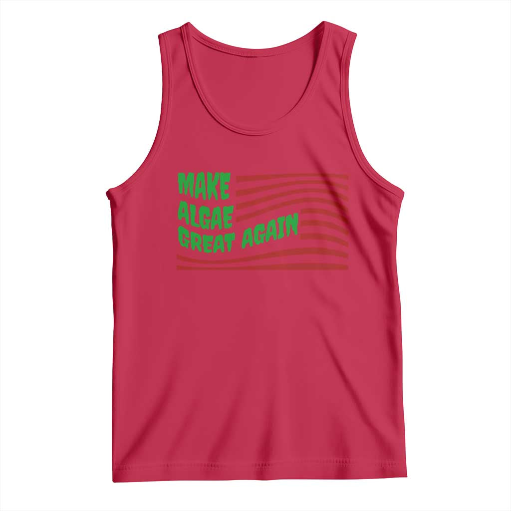 Make Algae Great Again Tank Top Funny Political Satire American Flag Meme