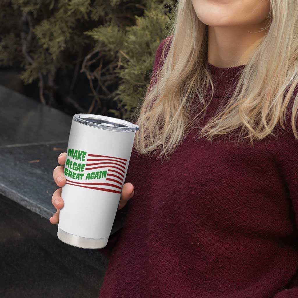 Make Algae Great Again Tumbler Cup Funny Political Satire American Flag Meme