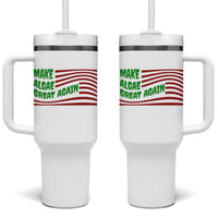 Make Algae Great Again Tumbler With Handle Funny Political Satire American Flag Meme