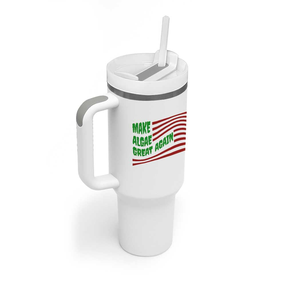 Make Algae Great Again Tumbler With Handle Funny Political Satire American Flag Meme