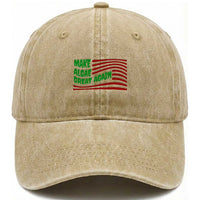 Make Algae Great Again Washed Cotton Baseball Cap Funny Political Satire American Flag Meme