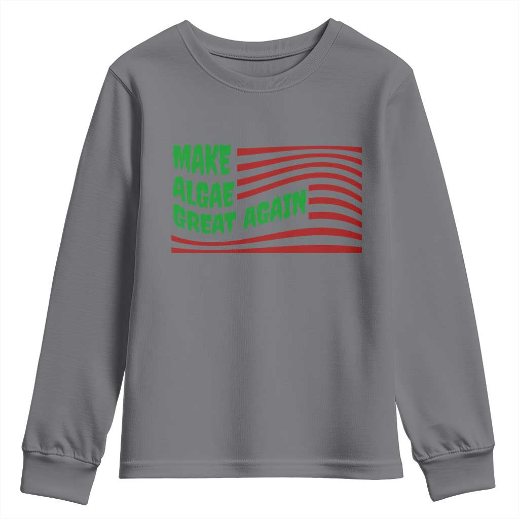 Make Algae Great Again Youth Sweatshirt Funny Political Satire American Flag Meme
