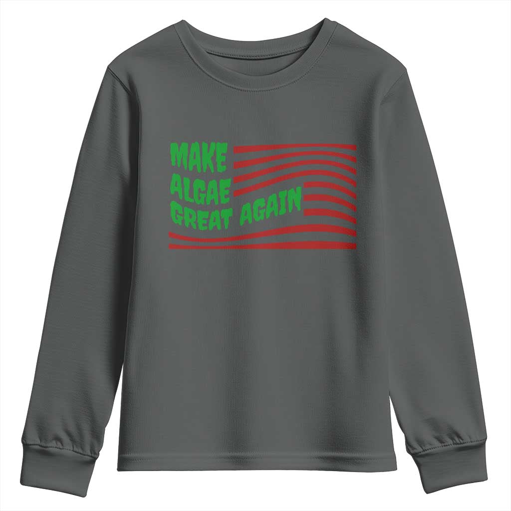 Make Algae Great Again Youth Sweatshirt Funny Political Satire American Flag Meme