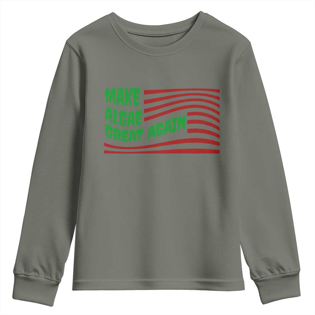 Make Algae Great Again Youth Sweatshirt Funny Political Satire American Flag Meme